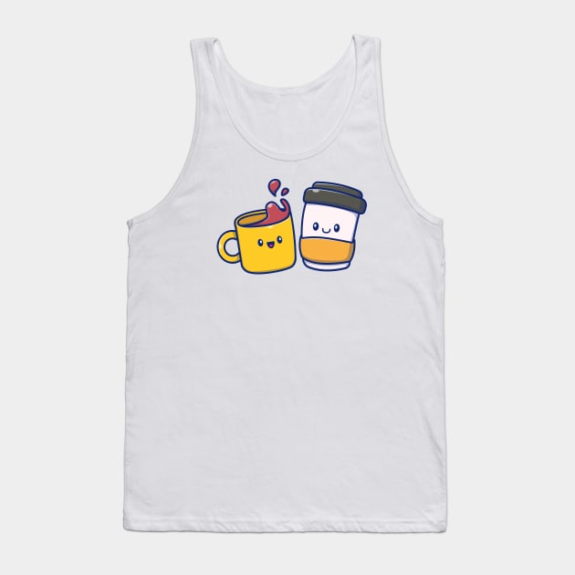 Cute Coffee Cartoon Tank Top by Catalyst Labs